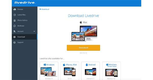 Livedrive interface